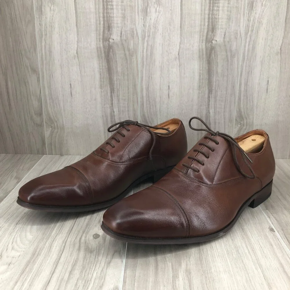 Florsheim Oxfords Mens 10D Brown Leather Lace Up Shoes